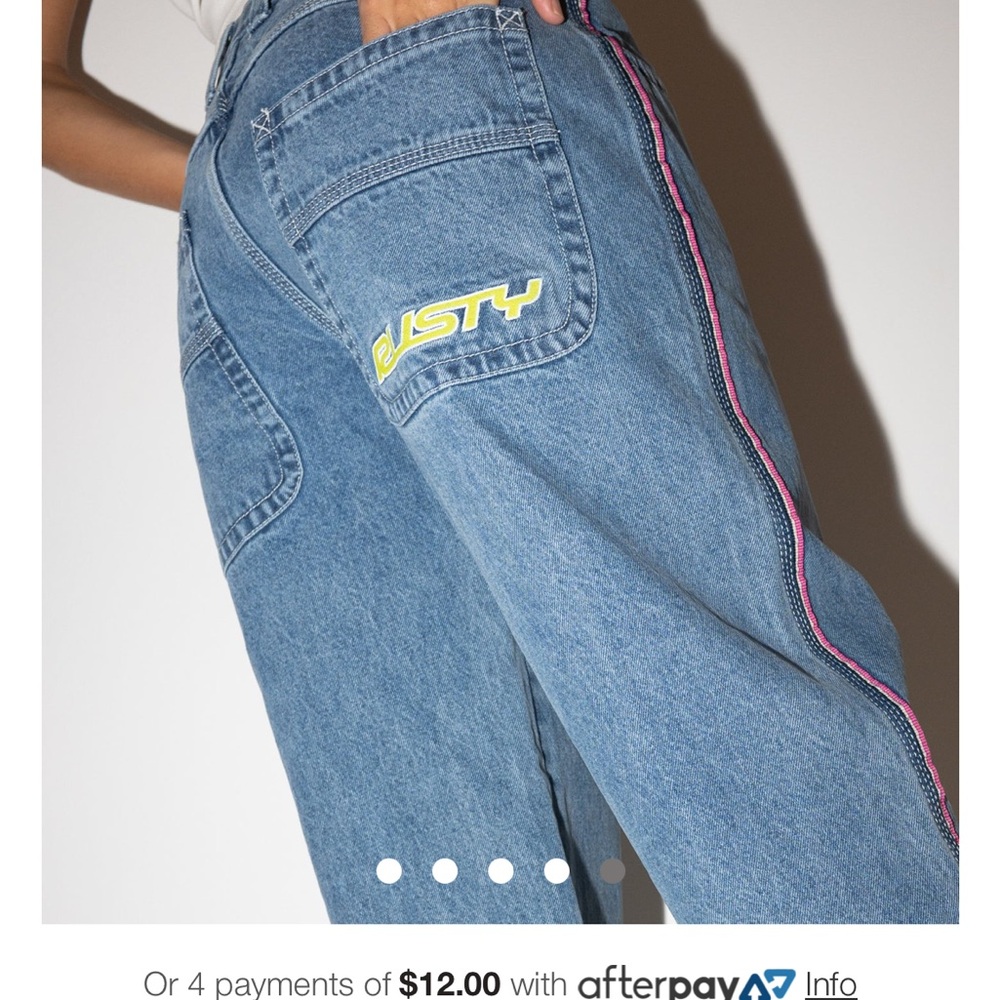 RUSTY USA Flip Mommy Low Rise Wide Leg Denim Pant
